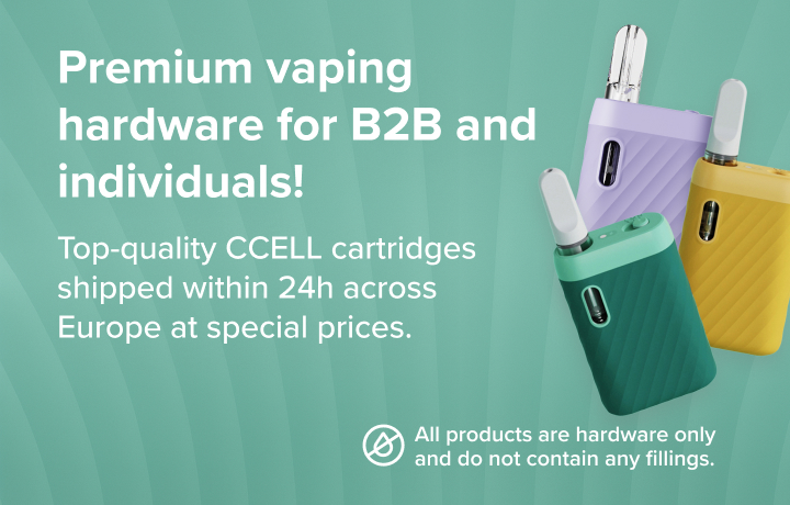 Vapequipment premium CCELL vape cartridges and vaping hardware for B2B and individuals